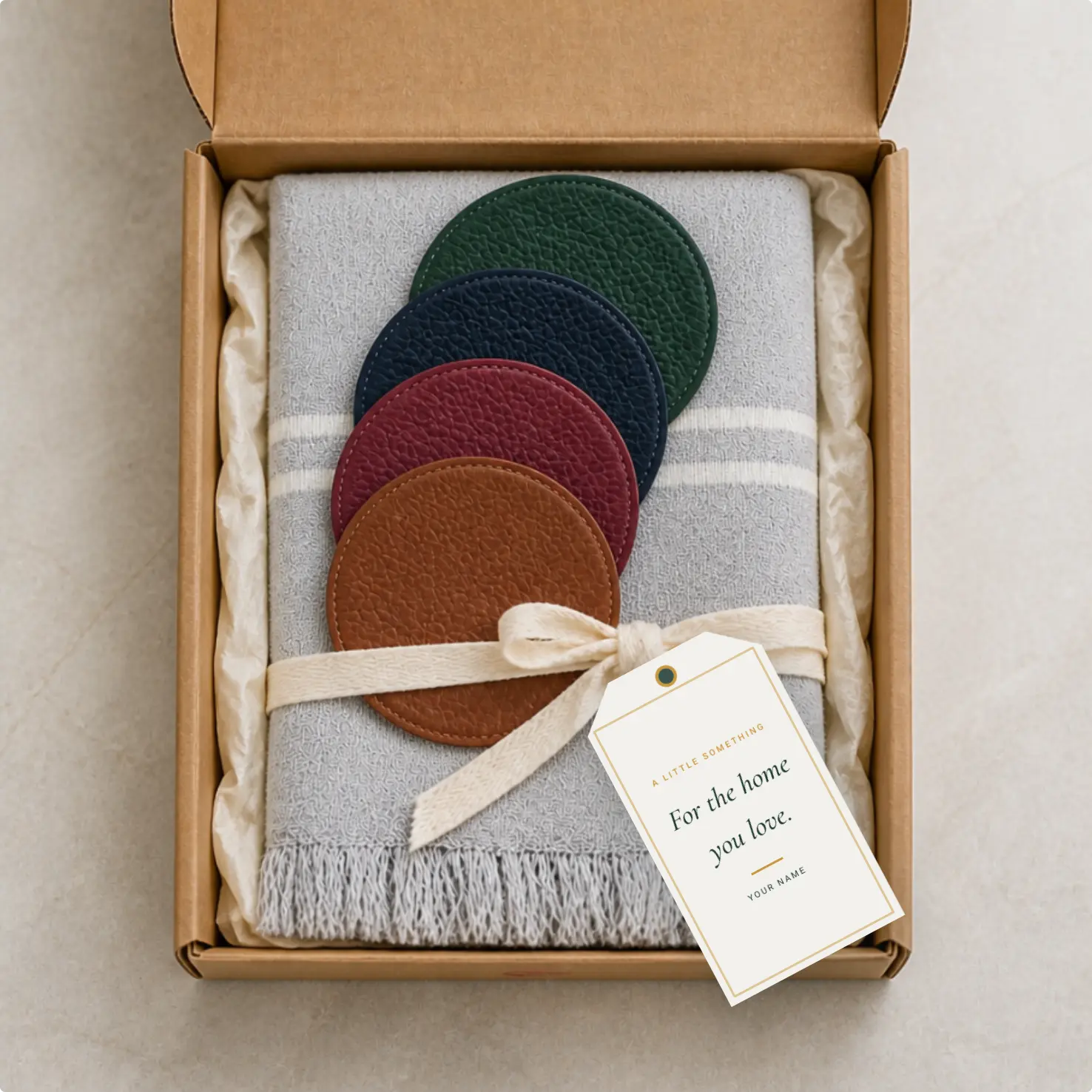 Turkish towel & coasters