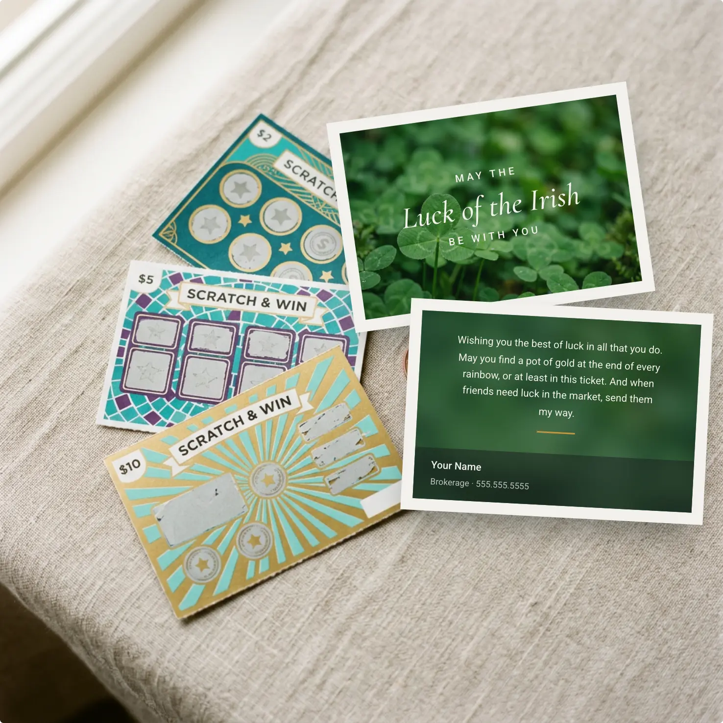 Lotto cards & a lucky note